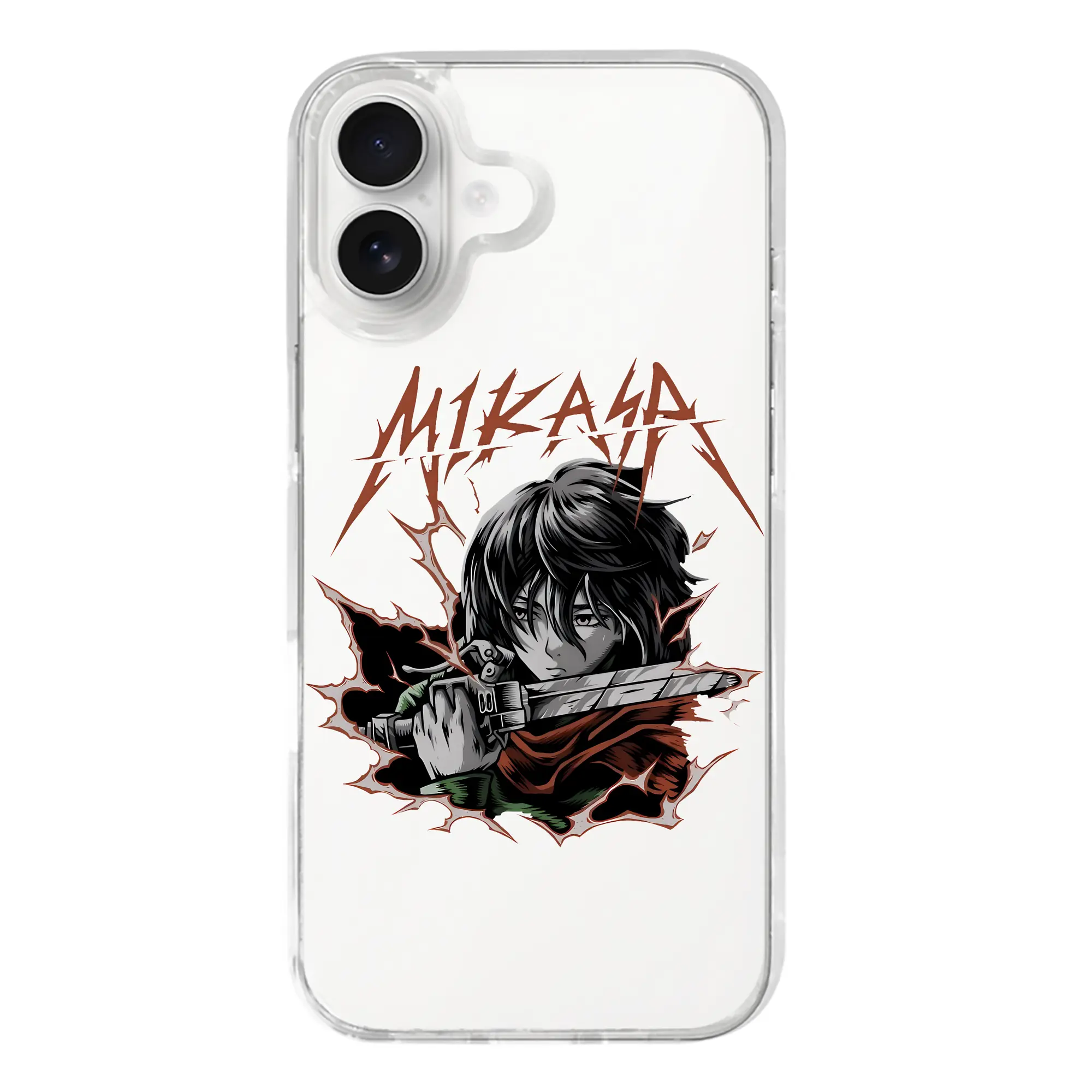 進撃の巨人 グッズ ミカサ・アッカーマン - iPhone 17シリーズ 透明スマホケース – 薄型・耐衝撃・精密フィット保護カバー